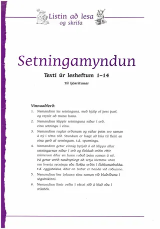 Listin að lesa og skrifa - Setningamyndun